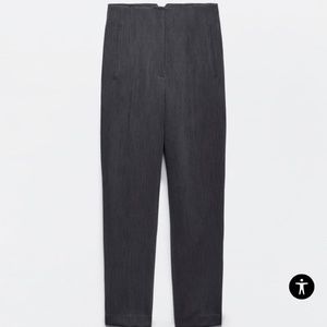 Zara High Waisted Trousers M Grey Marl